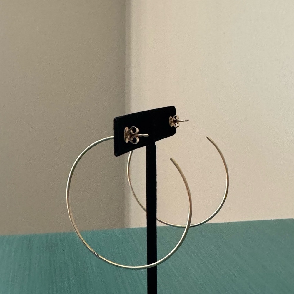 14k Gold and Diamond Hoops - Picture 13 of 13